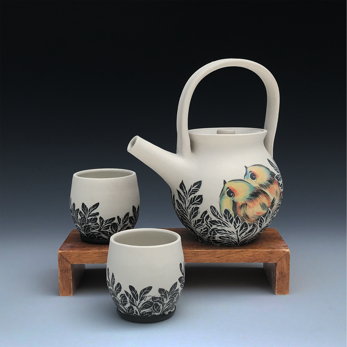 Bird Tea Set – Rocky Broome Porcelain Pottery